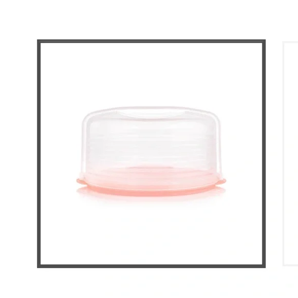 NEW Tupperware round cake taker peach in color - Picture 2 of 2